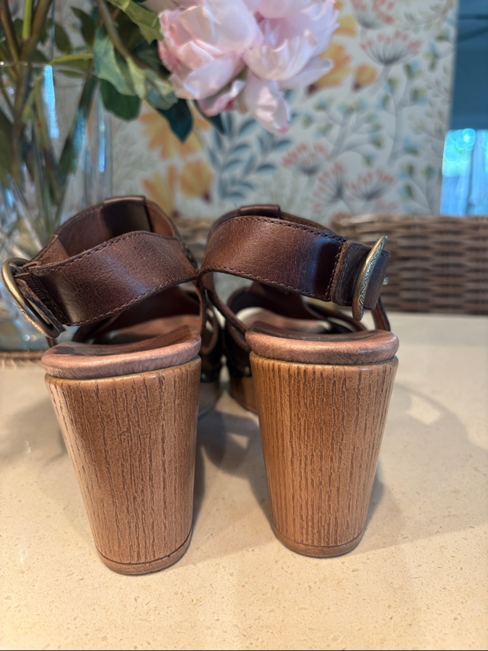 Women’s Brown Leather Studded Clog Sandal - Picture 4 of 10
